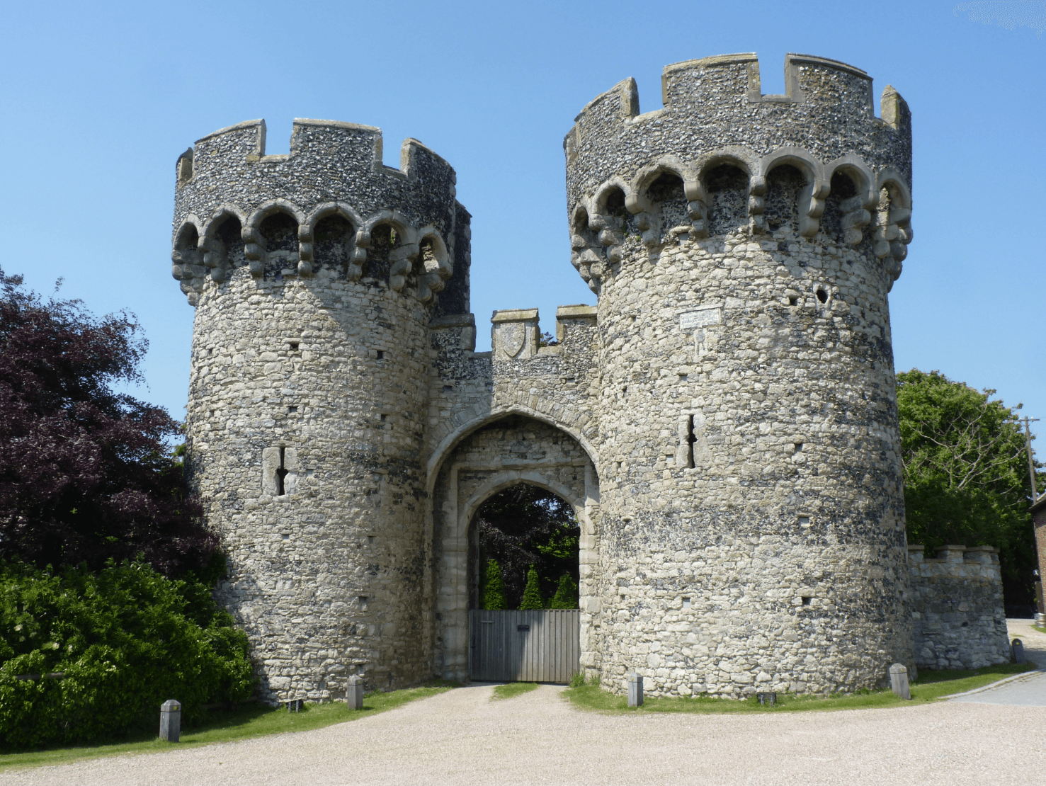 Cooling Castle gatehouse and St James' Church on the Hoo Peninsula marshes