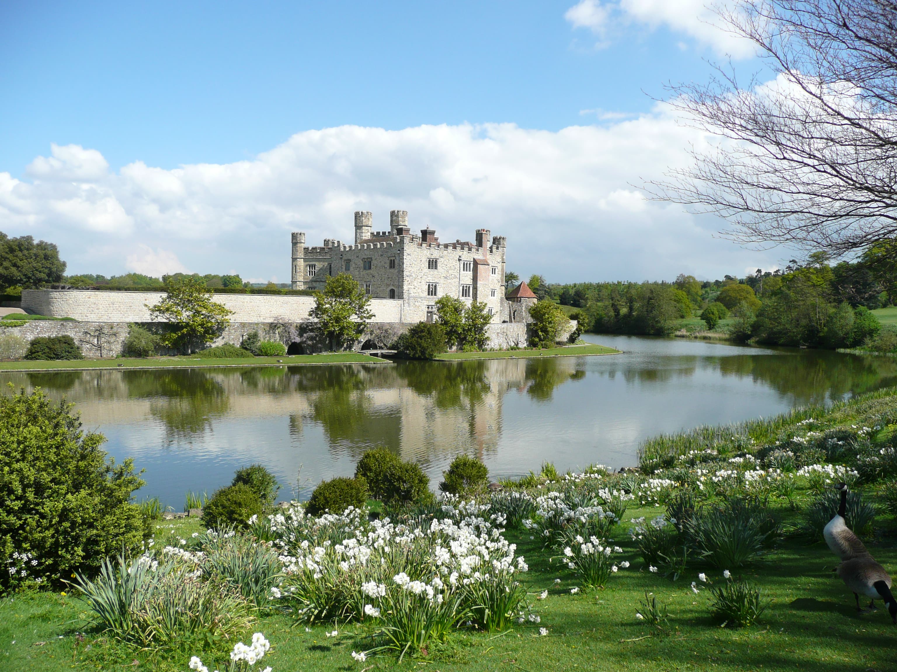 Leeds Castle rising out of its moat in Kent