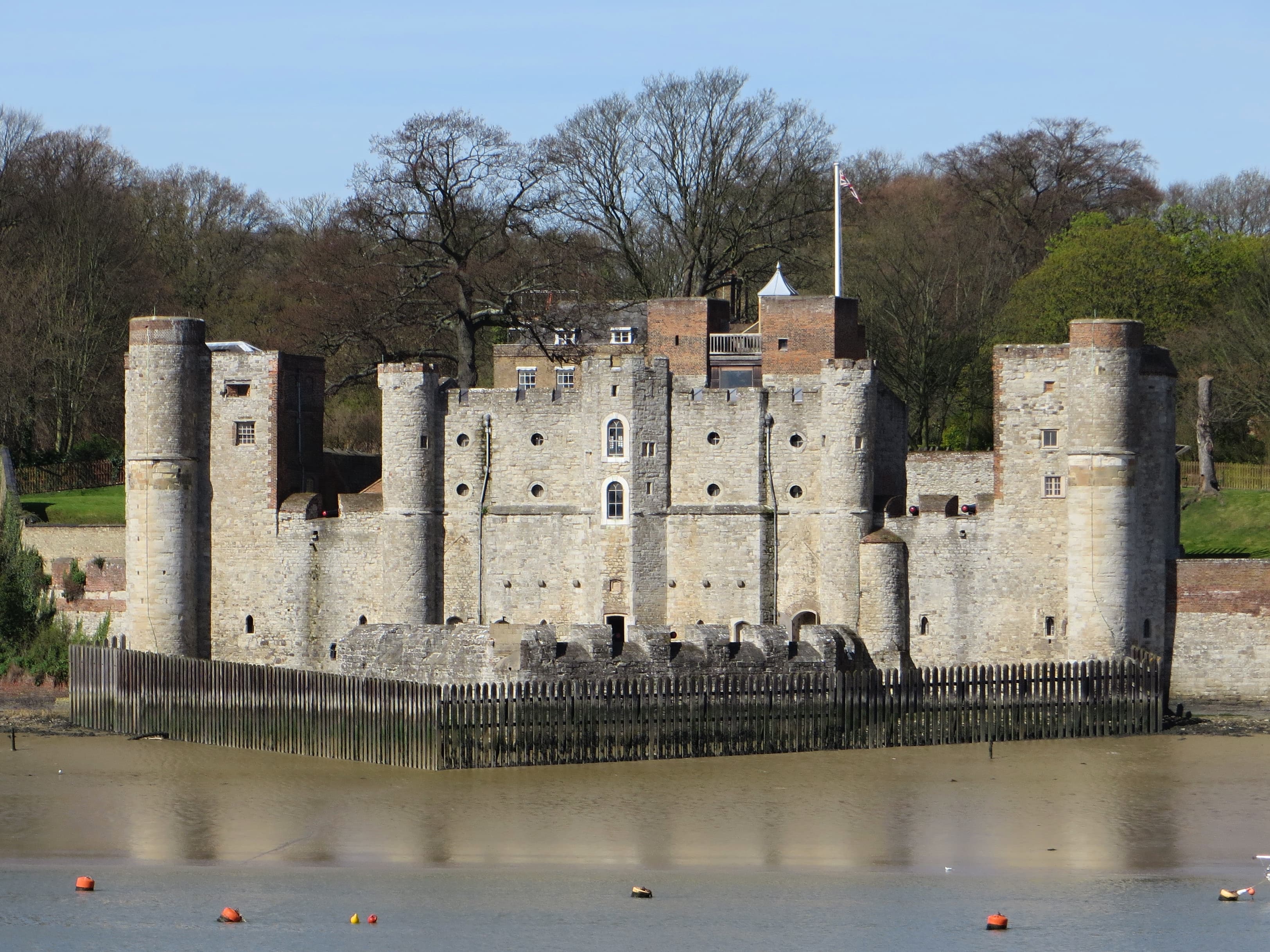 Upnor Castle on the Medway riverbank